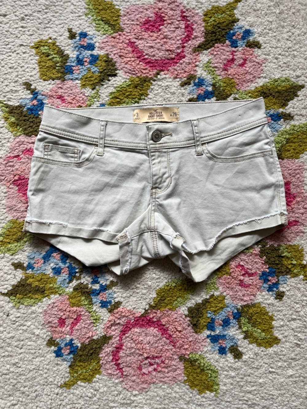Hollister Off-White Denim Cutoff Shorts